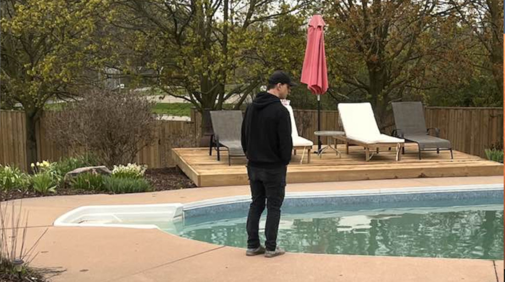 Standing by the pool - courtesy of my wonderful wife